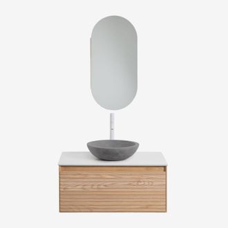 Sklum Sklum - Conjunto De Mueble De Ba&ntilde;o En Madera De Fresno Tedrik