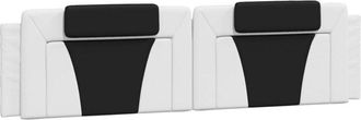 vidaXL Cabecero De Cama Acolchado Cuero Sint&eacute;tico Blanco Negro 200 Cm Vidaxl