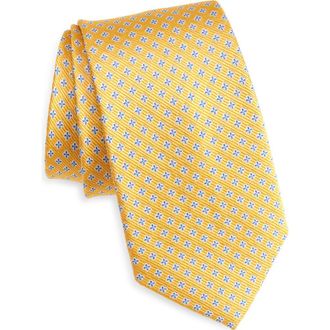 Nordstrom Quatrefoil Medallion Silk Tie in Yellow at Nordstrom