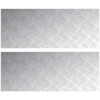 vidaXL Dischi Quadrati 2 pcs Argento 100 x 40 cm Alluminio - Vidaxl