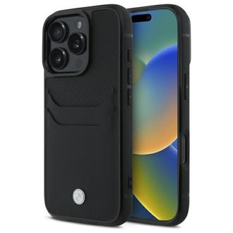 BMW Bmw Bmhcp16x22rsepk Iphone 16 Pro Max 6.9 Negro/negro Funda R&iacute;gida Sign Leather Ranura Para Tarjetas