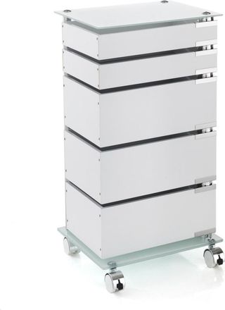 Oresteluchetta Cajonera 5 cajones mdf blanco con ruedas 74x38,5x31,5 cm