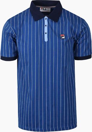 Fila Mens FILA BB1 VINTAGE STRIPED POLO LIMOGES/WHITE/NAVY - Limoges White Navy - Size: 42