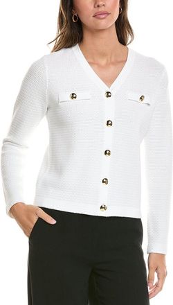 St. John French Iconic Inspired Knit V-Neck Cardigan