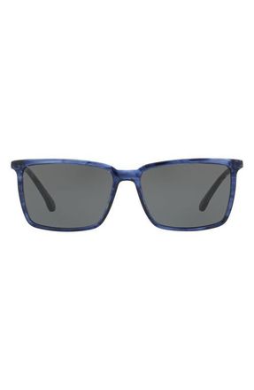 Brooks Brothers 58mm Rectangular Sunglasses in Navy Horn/Grey Blue at Nordstrom