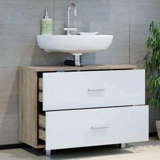 Vicco Mueble Bajo Lavabo Ilias, Blanco/sonoma, 80 X 60.8 Cm Vicco