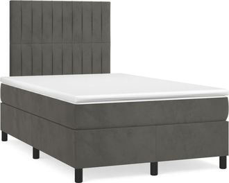 vidaXL Cama Box Spring Con Colch&oacute;n Terciopelo Gris Oscuro 120x190 Cm Vidaxl