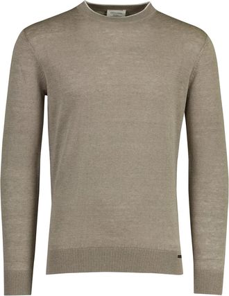 Gentiluomo Khaki trui ronde hals Gentiluomo linnen