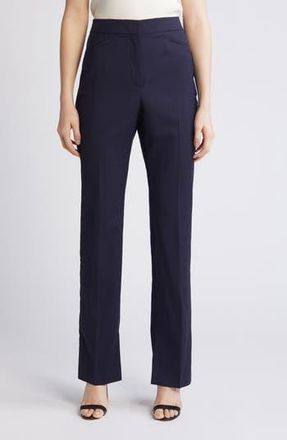 BOSS Teana Straight Leg Wool Pants in Sky Captain at Nordstrom Rack, Size 16