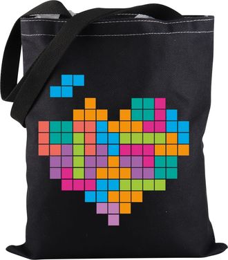 Generic Puzzle Love Tote Bag - Embrace the Puzzle Love Design, Video Game Heart Tote Bag - Medium, Unisex, Womens Classic Video Game Lovers