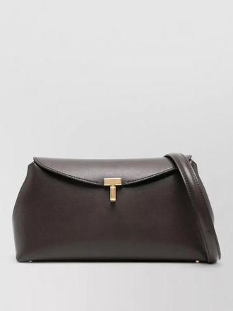 Toteme t lock leather clutch bag strap