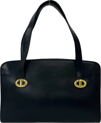 Dior Black Leather Handbag Tote Bag (Pre-Owned)