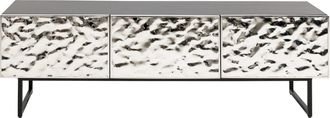 Kare Design Mueble de tv 1 puerta de madera bicolor plata y negro