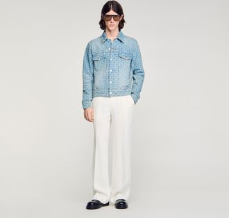 Sandro Square Cross denim jacket