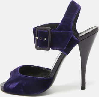 Pierre Hardy Blue Velvet Ankle Strap Sandals