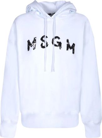 Msgm Witte Sweatshirt Stijlvolle Casual Kleding - Dames - Hoodies - Wit - XS - Katoen - Hoodies & sweatvesten