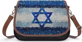Generic Glitter Israel1 Flag Fashion Womens Crossbody Bags Novelty Handbag Shoulder Bag Purse