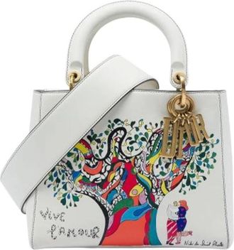 Dior Pre-owned Medium Niki De Saint Phalle Lady Satchel - Dames - Vintage Handtas - Wit - ONE Size - Leer - Vintage