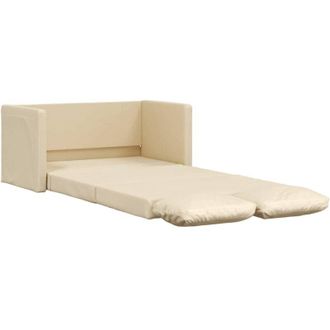 vidaXL Vidaxl - Sof&aacute; Cama De Suelo 2 En 1 Tela Crema 112x174x55 Cm