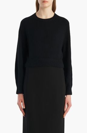Khaite Masie Stretch Wool & Cashmere Sweater in Black at Nordstrom, Size Medium