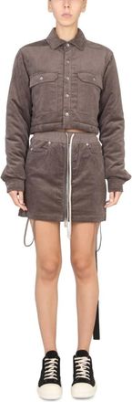 Rick Owens Beige Textured Shirt Collar Jacket
