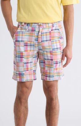 Vintage 1946 Patchwork Madras Flat Front Shorts in Dusty Pink at Nordstrom Rack, Size 36