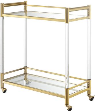 Convenience Concepts Royal Crest 2 Tier Acrylic Glass Bar Cart