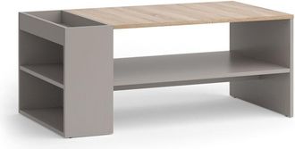 Vicco Mesa De Centro Wido, Gris, 100 X 55 Cm Con Estantes, Vicco