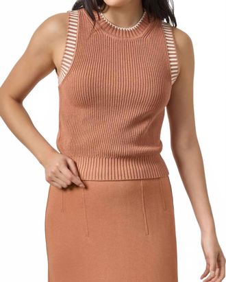 Lilla P Sleeveless Crewneck Sweater Tank In Driftwood
