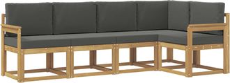 vidaXL Conjunto De Sof&aacute;s De Exterior 5 Uds. Blanco Y Antracita Vidaxl