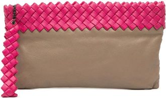 Bottega Veneta Borsa a mano in nappa bicolore con finiture Intrecciato 2012-2025 - Marrone