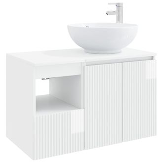vidaXL Juego De Muebles De Ba&ntilde;o 2 Uds. Blanco Brillante Vidaxl