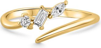 Pompeii3 1/4Ct Fancy Multi Shape Diamond Ring Stackable Band 14k Gold Lab Grown