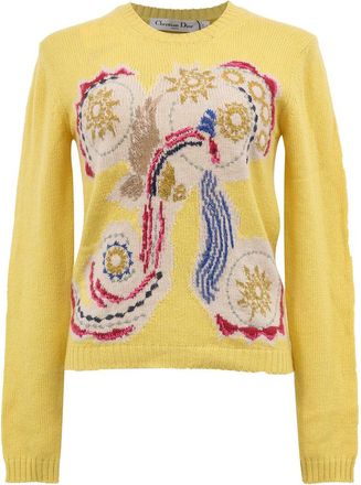 Dior Embroidered Crewneck Sweater, Size Fr 36 (Authentic Pre-Loved)