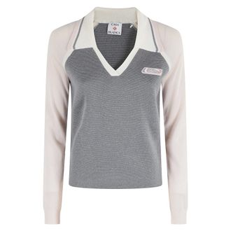 Casablanca Sporty Polo Shirt with V-Neck