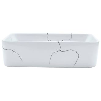 Berkfield Home Durable Countertop Basin White Rectangular 46x35.5x13 cm Ceramic