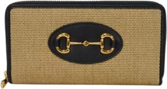 Gucci Pre-owned Wallets, male, Beige, Size: ONE SIZE Pre-owned Horsebit 1955 Zip Around Wallet