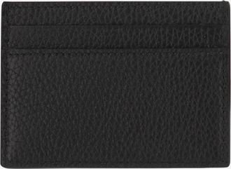 Gucci Mens Leather Card Holder With Logo Black Wallets & Cardholders