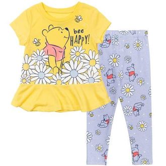 Disney Winnie the Pooh T-Shirt & Leggings Set in Pooh Yellow/blue at Nordstrom, Size 18M