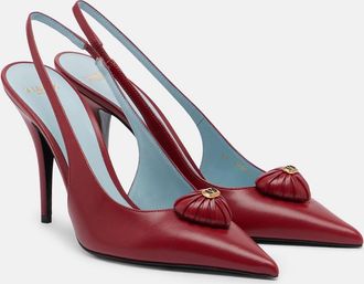 Valentino Garavani Coeur Royal leather slingback pumps