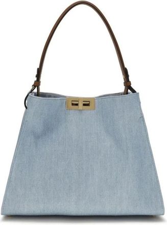 Fendi Way Medium Hobo Bag - Dames - Tassen - Blauw - Maat: ONE Size Denim