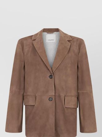 Max Mara leather single-breasted coat