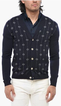 Gucci Wool and Nylon Iconic-Pattern Cardigan size S