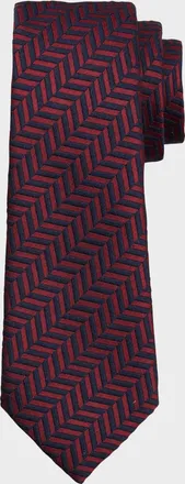 Giorgio Armani Men & apos;s Geometric Herringbone Tie
