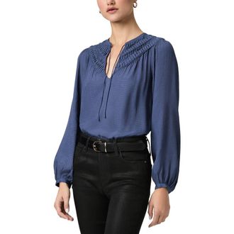 Paige Milani Gathered Top in Pale Sapphire at Nordstrom, Size X-Small
