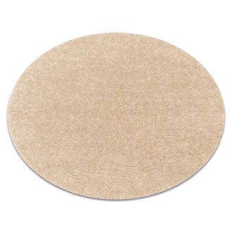 RugsX Rugsx - Alfombra Buenos Circulo 6652 Shaggy Liso, De Un Solo Color Crema Beige Circulo 100 Cm