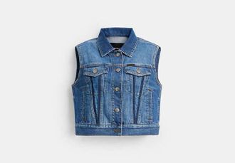 Coach Shrunken Denim Workwear Vest