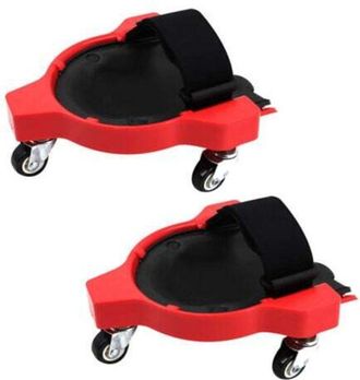 OEM Juego De 2 Rodilleras Flexibles Con Ruedas Para Jard&iacute;n, Obra, Color Rojo
