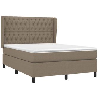 vidaXL Vidaxl - Cama Box Spring Con Colch&oacute;n Tela Gris Taupe 140x190 Cm