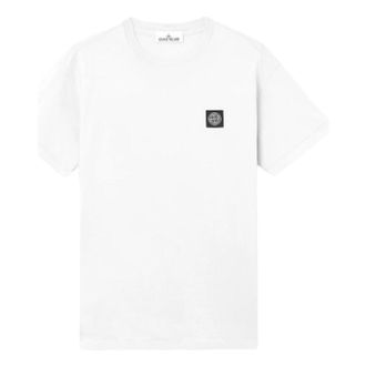 Stone Island 2100027 60/2 Slim-Fit Compass Patch T-Shirt White L1S1521000-27S0013-V0041